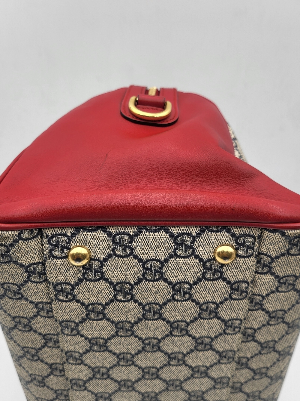 GUCCI GG Supreme Monogram Boston 35 Beige Blue Hibiscus Red..Authentic w/COA. - Picture 8 of 16